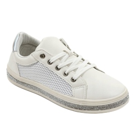 Zapatillas blancas decoradas con circonitas 1153-Y blanco 1