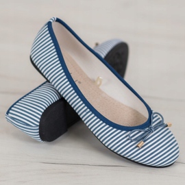 SHELOVET Bailarina de rayas blanco azul 3