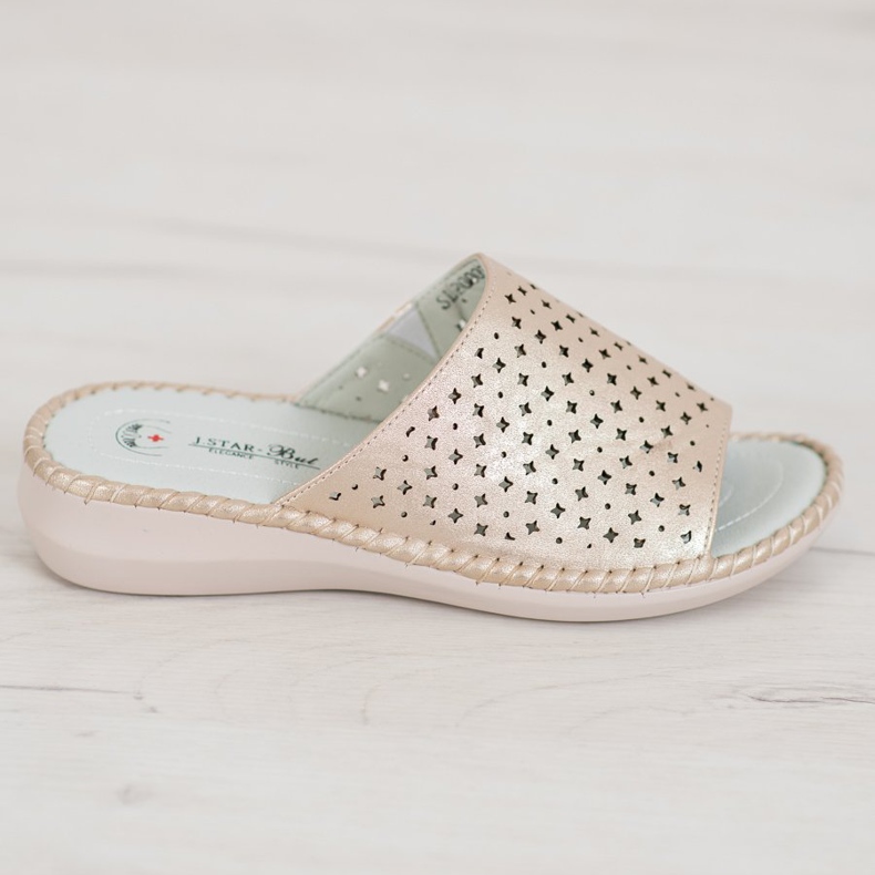 J. Star Zapatillas cómodas y ligeras dorado 2