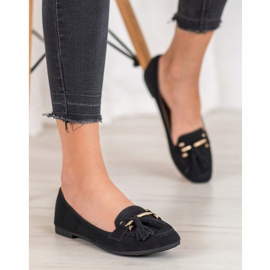 Nio Nio Mocasines elegantes con flecos negro 5