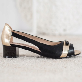 Zapatos de salón con tacones bajos VINCEZA negro amarillo 3