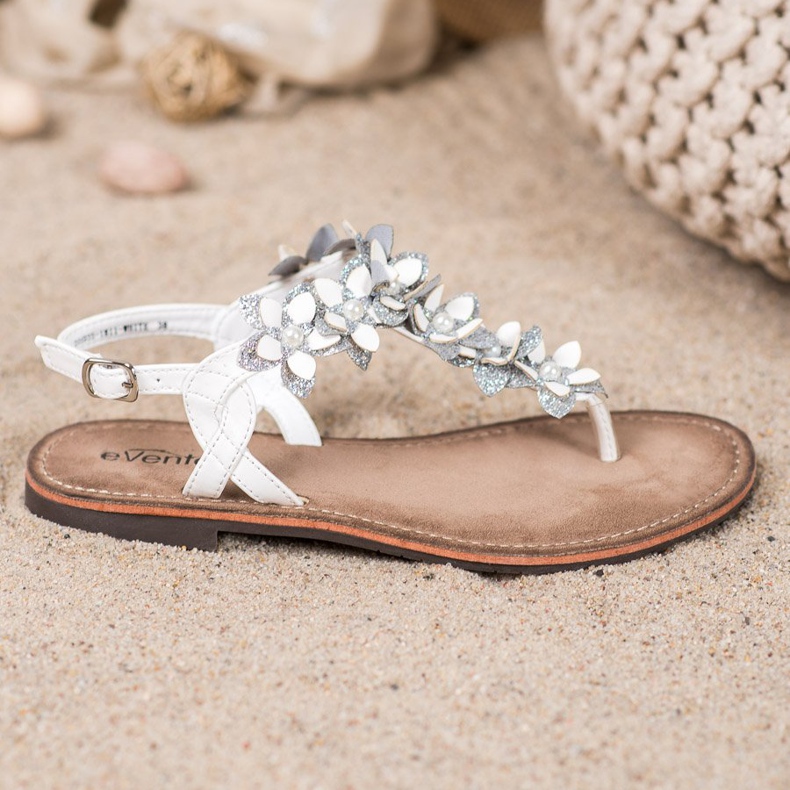 Evento Sandalias Flip-Flops con Flores blanco 2 Evento Sandalias Flip-Flops con Flores blanco 2