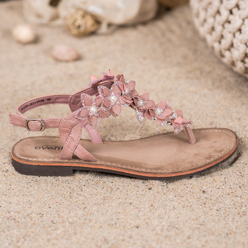 Evento Sandalias Flip-Flops con Flores rosa 2