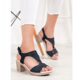 SHELOVET Cómodas sandalias de velcro azul 1