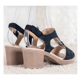 SHELOVET Cómodas sandalias de velcro azul 4