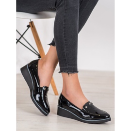 Vinceza Salón lacado con cuña negro 4