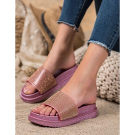 SHELOVET Zapatillas en una plataforma alta rosa 1