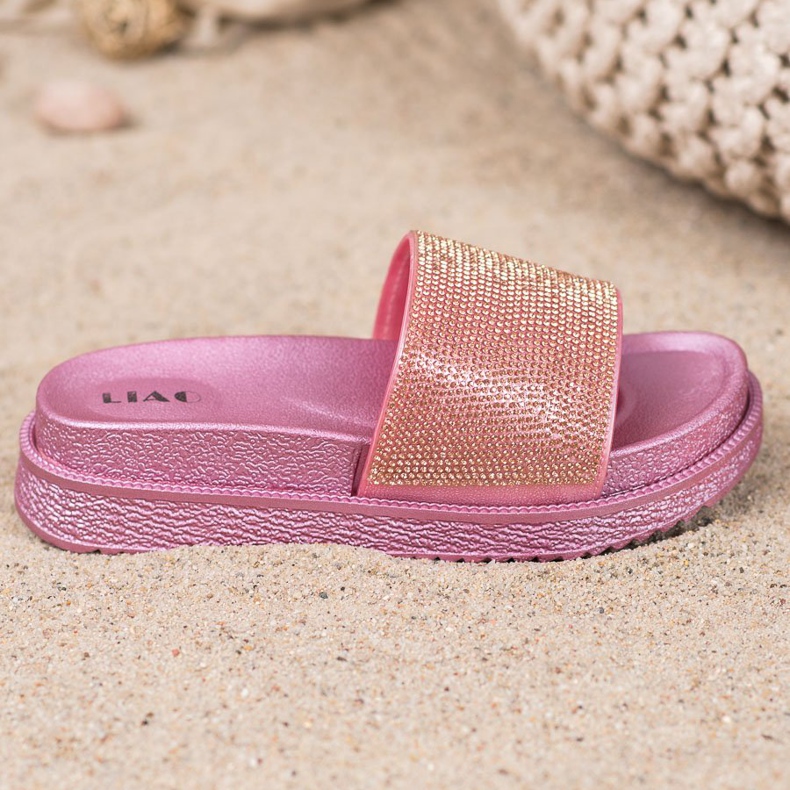 SHELOVET Zapatillas en una plataforma alta rosa 2