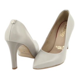 Arka Cómodas bombas para mujeres de cuero 5254 beige gris 3