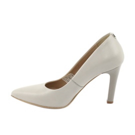 Arka Cómodas bombas para mujeres de cuero 5254 beige gris 1