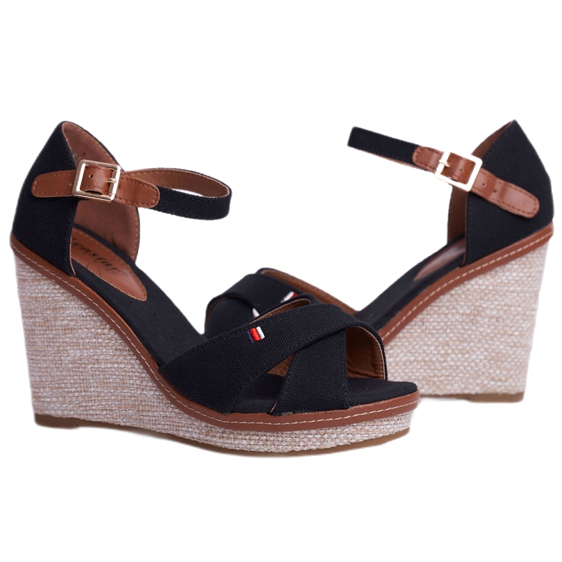 SEA Sandalias Mujer Con Cuña Negro LaMane marrón 4