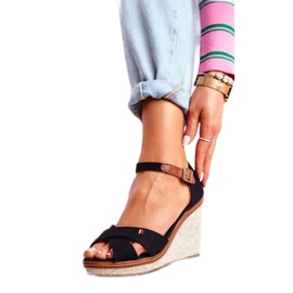 SEA Sandalias Mujer Con Cuña Negro LaMane marrón 1