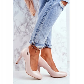 De Mujer Zapatos De Salón Perla En Un Tacón Sergio Leone Rosa Polvo Campbell 2