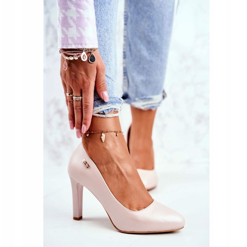 De Mujer Zapatos De Salón Perla En Un Tacón Sergio Leone Rosa Polvo Campbell rosado 1