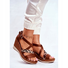 Sandalias Mujer Con Cuña Sergio Leone Marrón SK309 1