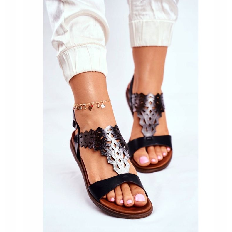 Sandalias Mujer Planas Sergio Leone Negro SK035 2