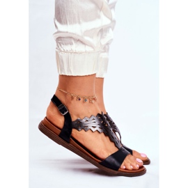 Sandalias Mujer Planas Sergio Leone Negro SK035 4