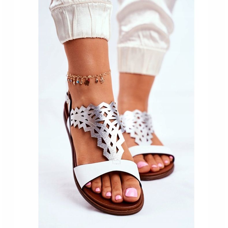 Sandalias Mujer Planas Sergio Leone Blanco SK035 gris 2