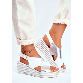 Sandalias Mujer Con Cuña Sergio Leone Blanco SK328 gris 2