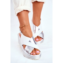 Sandalias Mujer Con Cuña Sergio Leone Blanco SK328 gris 3