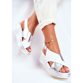 Sandalias Mujer Con Cuña Sergio Leone Blanco SK328 gris 4