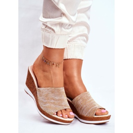 Pantuflas Mujer Con Cuña Sergio Leone Beige SK320 amarillo 1