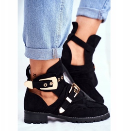 Lu Boo Black Suede Cut Out Zapatos Rock Girl negro 4