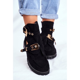 Lu Boo Black Suede Cut Out Zapatos Rock Girl negro 3