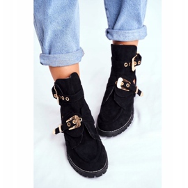 Lu Boo Black Suede Cut Out Zapatos Rock Girl negro 5
