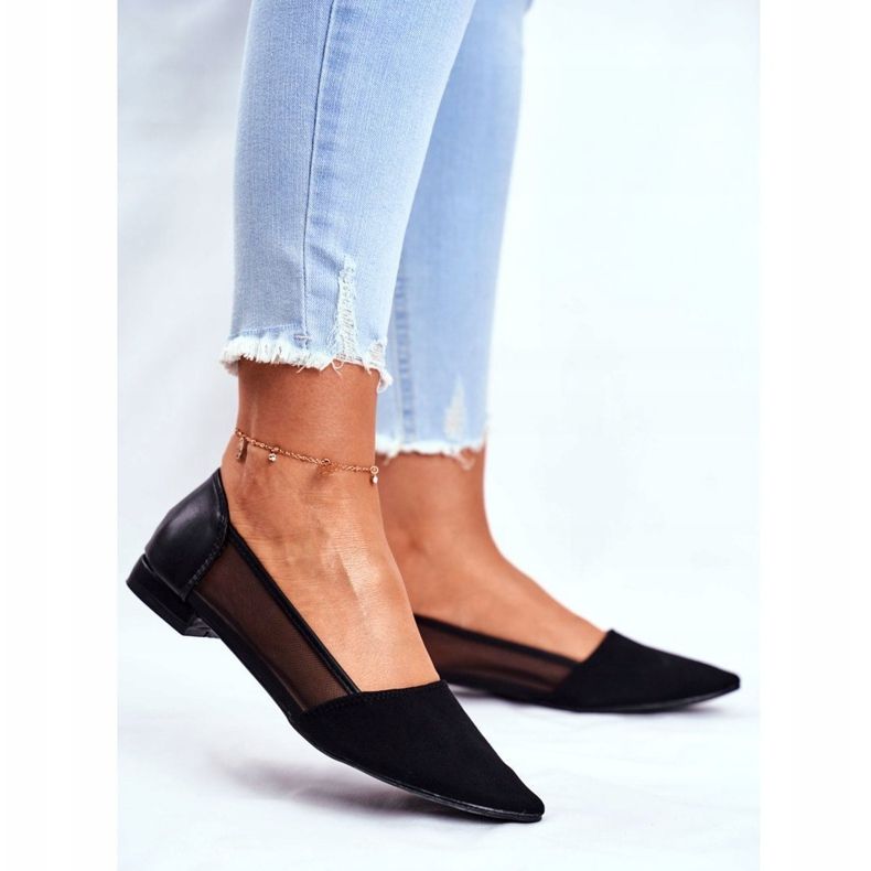 EVE Bailarinas De Mujer Con Malla De Ante Negro Fibe 2