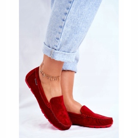 Vinceza Mocasines Mujer Piel Ante Rojo Papito 1