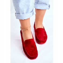 Vinceza Mocasines Mujer Piel Ante Rojo Papito 2