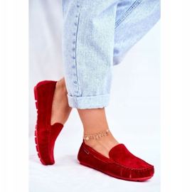 Vinceza Mocasines Mujer Piel Ante Rojo Papito 4