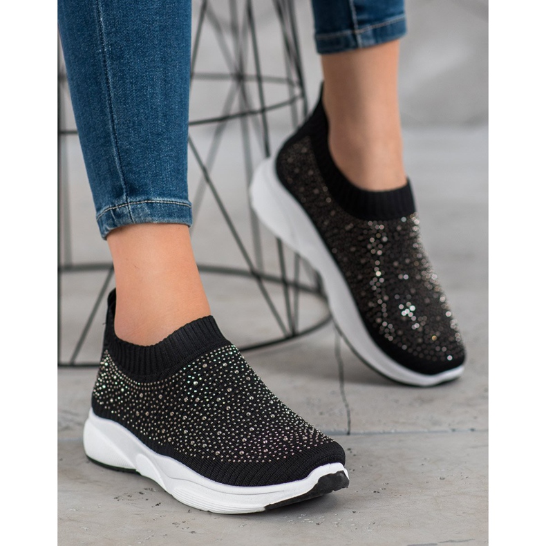 Kayla Calzado deportivo con cristales negro 1