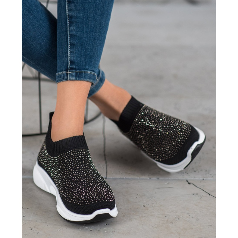 Kayla Calzado deportivo con cristales negro 2