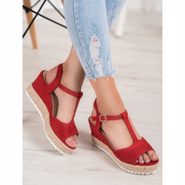 Small Swan Sandalias alpargatas caladas rojo 1