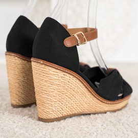 SHELOVET Sandalias de tacón negro 4
