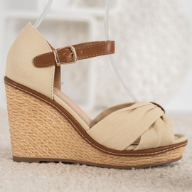 SHELOVET Sandalias de tacón marrón 3
