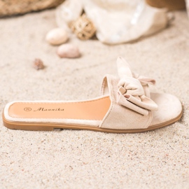 Mannika Zapatillas con lazo marrón 1