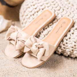 Mannika Zapatillas con lazo marrón 2