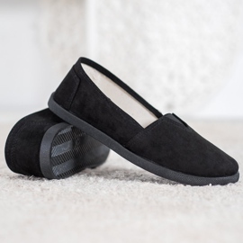 SHELOVET Slipons de gamuza negro 5