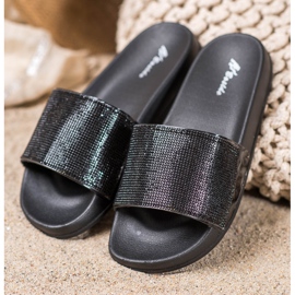 SHELOVET Zapatillas negras de moda negro 2