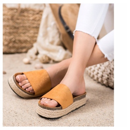 SHELOVET Pantuflas Alpargatas Con Brillo marrón 2