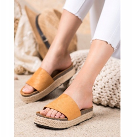 SHELOVET Pantuflas Alpargatas Con Brillo marrón 3