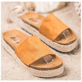 SHELOVET Pantuflas Alpargatas Con Brillo marrón 1