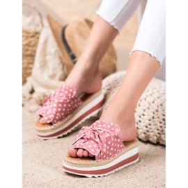 SHELOVET Zapatillas en una plataforma alta rosa 2