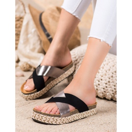 SHELOVET Zapatillas en la plataforma negro gris 3