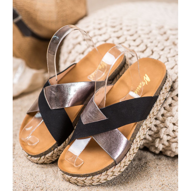 SHELOVET Zapatillas en la plataforma negro gris 1