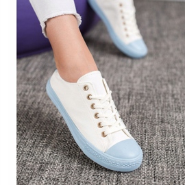 SHELOVET Zapatillas Textiles blanco azul 4