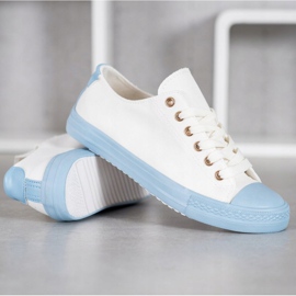 SHELOVET Zapatillas Textiles blanco azul 2